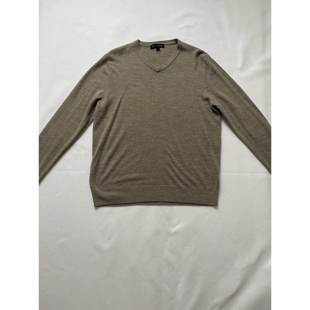 Tricots Raphael Mens Beige V Neck Pullover Sweater Wool Size L